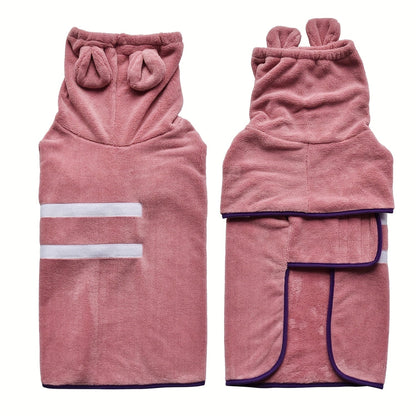 Peignoir pour chien à capuche ultra-absorbant à séchage rapide, manteau de séchage douillet pour chien après le bain, pyjama pour chien XS S M L XL XXL 3XL, 6 couleurs : bleu foncé, rose, vert, bleu clair, orange, gris