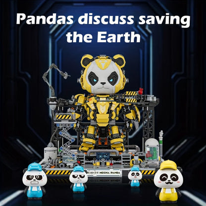 2198pcs Mecha Panda Building Blocks Set - Cool Deformation Robot Puzzle Toy for Kids & Adults, Creative STEM Brick Kit, Perfect Christmas Birthday Gift, Living Room Display Model