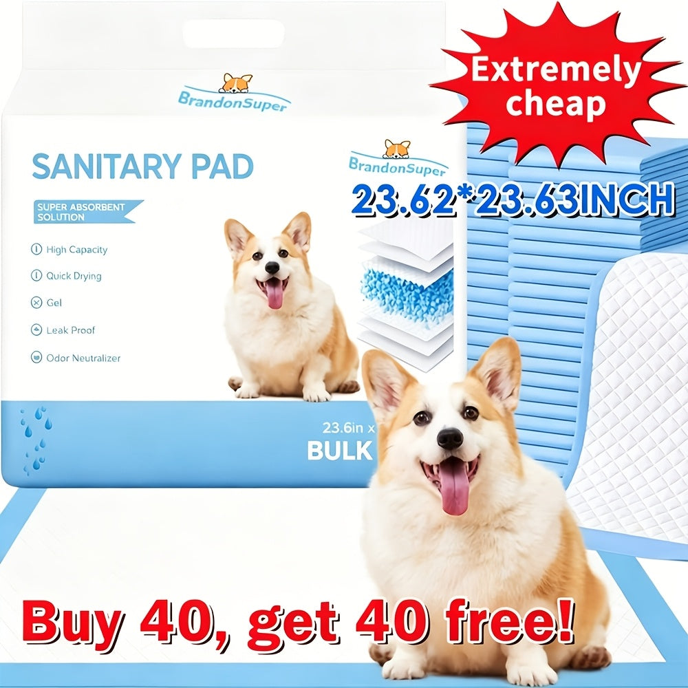 Alèses super absorbantes pour chiens, lot de 80 ou 100, élargies et épaissies - Protections d'apprentissage anti-fuites et anti-odeurs, 71 x 86 cm pour chiens de taille moyenne et grande, indispensables à la maison, en camping et en voyage