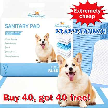 Alèses super absorbantes pour chiens, lot de 80 ou 100, élargies et épaissies - Protections d'apprentissage anti-fuites et anti-odeurs, 71 x 86 cm pour chiens de taille moyenne et grande, indispensables à la maison, en camping et en voyage