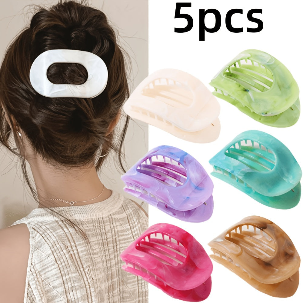 Lot de 5/6 pinces à cheveux requin surdimensionnées – Pinces plates extra-larges antidérapantes pour cheveux épais, plage, fête et usage quotidien, couleurs vives