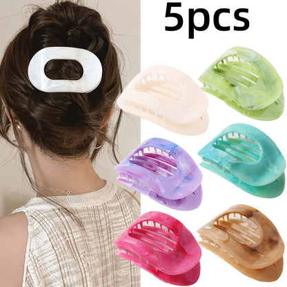 Lot de 5/6 pinces à cheveux requin surdimensionnées – Pinces plates extra-larges antidérapantes pour cheveux épais, plage, fête et usage quotidien, couleurs vives