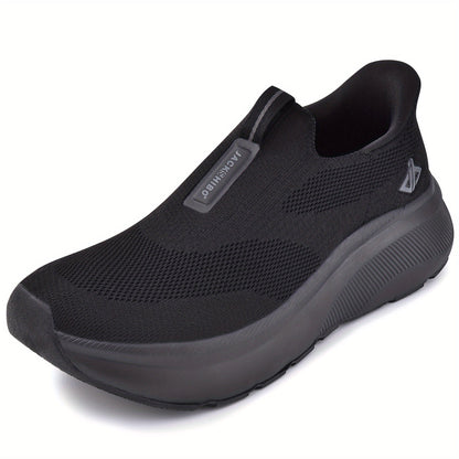 Baskets sans lacets pour hommes – Bout large, semelle zéro drop, chaussures de marche en maille coussinée pour un usage décontracté et quotidien – Semelle en caoutchouc, modèle à enfiler (US 8–13,5)