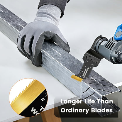 Lot de lames de scie oscillantes en titane à dégagement rapide pour outil multifonction – 18/28/36/50 pièces, coupe le métal, le bois et le plastique, compatible avec Dewalt, Makita, Bosch et plus encore