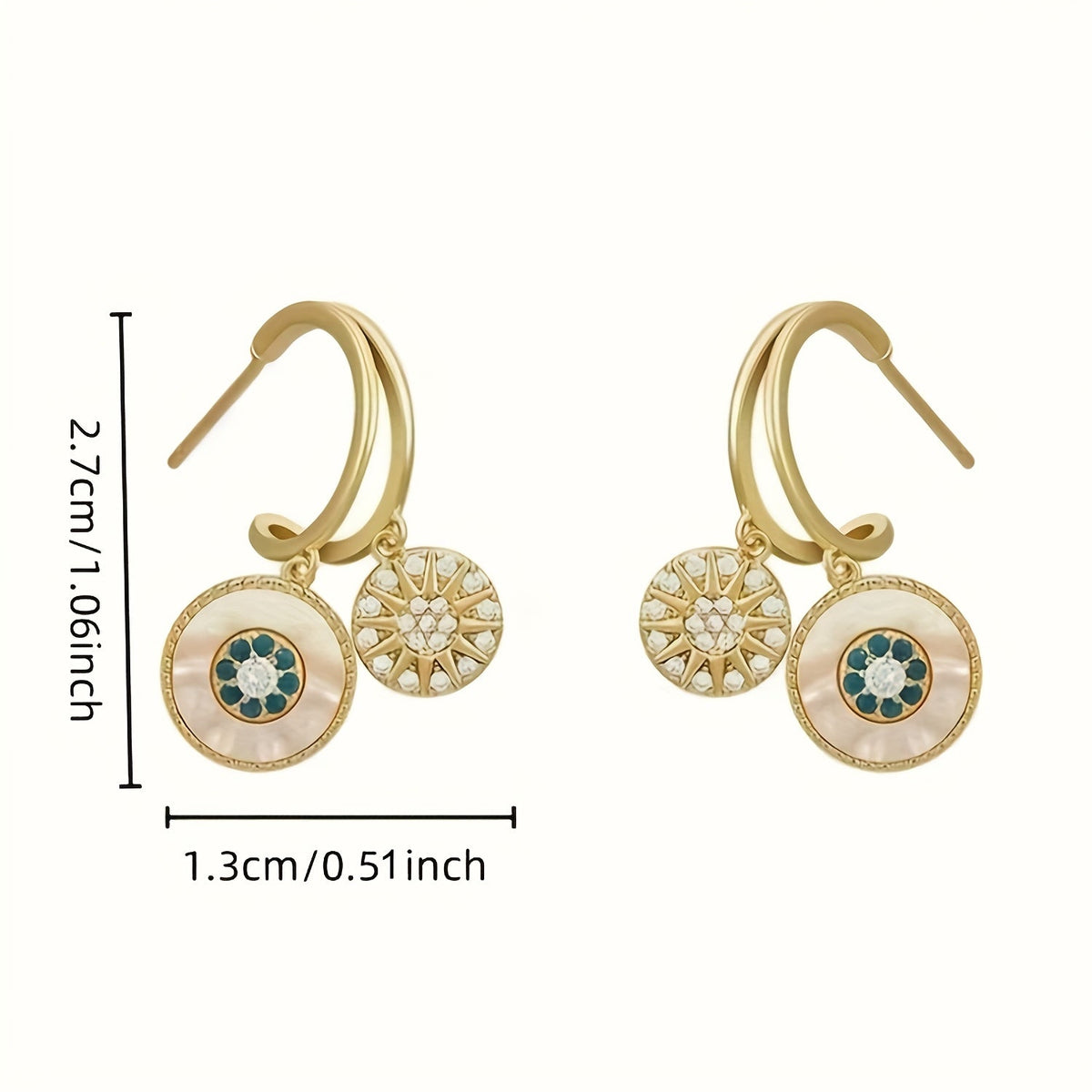 Boucles d'oreilles pendantes bohèmes vintage pour femmes - Boucles d'oreilles pendantes en zircone cubique plaqué or 18 carats avec crochets en argent sterling 925, bijoux fantaisie bohèmes élégants pour le quotidien, cadeau parfait pour elle