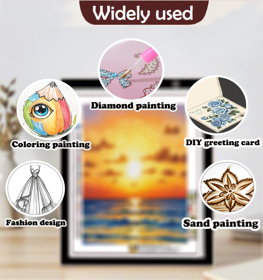 Tablette lumineuse LED A2 A3 A4 à luminosité réglable, double bande LED, table lumineuse pour diamond painting, croquis, dessin et art