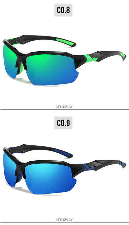 Lunettes de soleil sport polarisées demi-monture pour hommes, protection UV400, lunettes légères pour le ski, la conduite, la course, la pêche et les activités en plein air, lot de 3 ou lot de 10