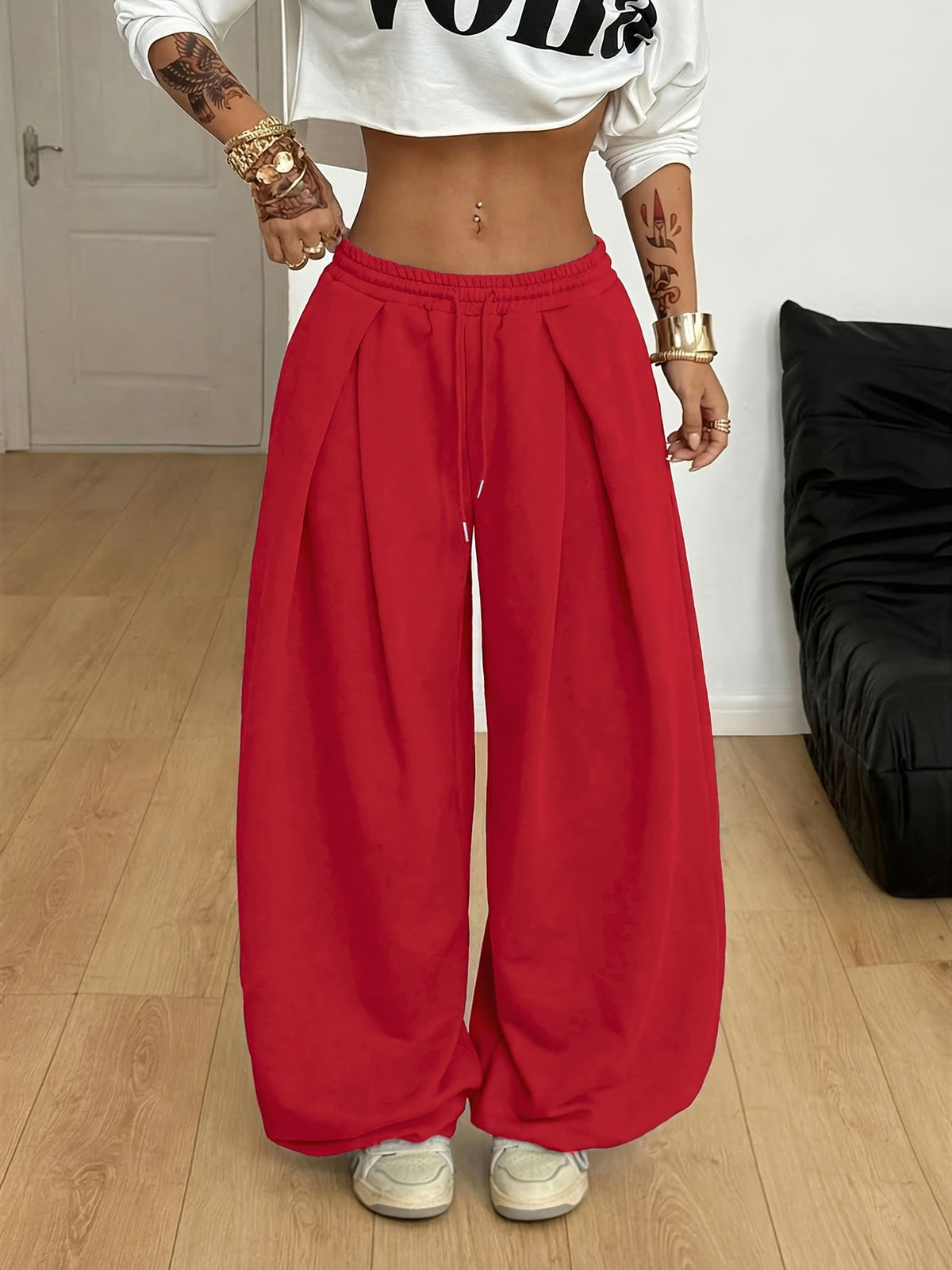 Pantalon femme style Y2K, taille basse à cordon de serrage, coupe ample, jambes larges, style urbain décontracté, gris clair, printemps été, XS-XL