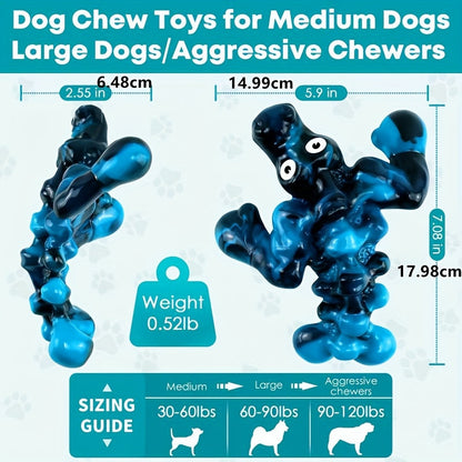 Jouet à mâcher indestructible en forme de crocodile pour chien – Jouet couineur durable en nylon et caoutchouc pour mâcheurs agressifs de 9 à 45 kg, saveur lait, texture à picots pour le nettoyage des dents, pour chiens de grande, moyenne et petite taille