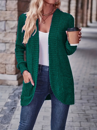 Women's Loose Casual Long Sleeve Blouse Solid Color Pocket Splicing Relaxed Fit Top 10 Colors S-XXL Spring Fall Everyday Wear