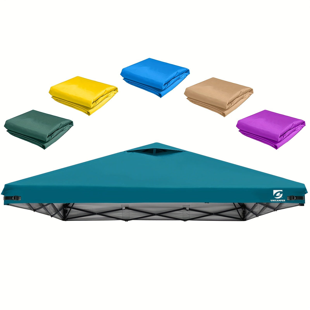 Toile de remplacement pour tonnelle pliante 3x3 m avec aération – Toile imperméable et résistante aux UV pour tentes à pieds droits, abri solaire toutes saisons pour jardin, terrasse et camping, 11 couleurs (toile seule)