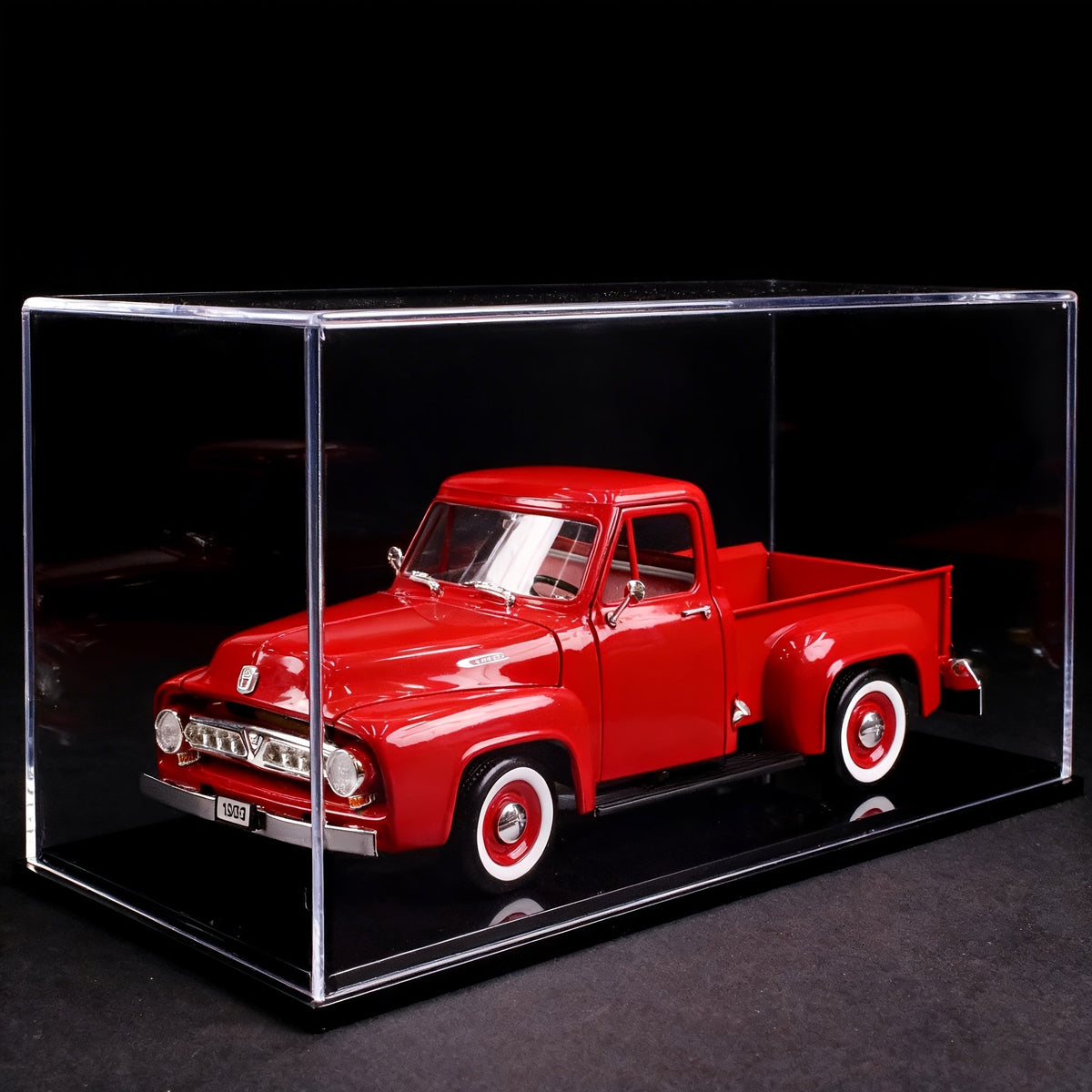 Modèle réduit de camionnette Ford F-100 1953 à l'échelle 1/18 en alliage de zinc - Intérieur détaillé, roues rotatives, présentoir en acrylique | Cadeau de collection de camion classique pour les passionnés de voitures, fête des pères, Noël, anniversaire