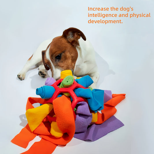 Balle reniflante interactive pour chiens - Jouet casse-tête de dressage pour cacher des friandises, distributeur lent en caoutchouc durable pour la stimulation mentale et l'ennui, facile à nettoyer, pour chiens de petite et moyenne taille