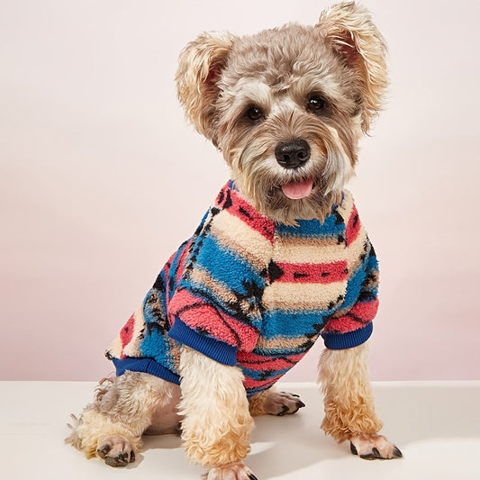Pull pour chien à imprimé floral, tricot chaud et confortable pour petits et moyens chiens, vêtements d'hiver et d'automne élégants pour animaux de compagnie par temps froid