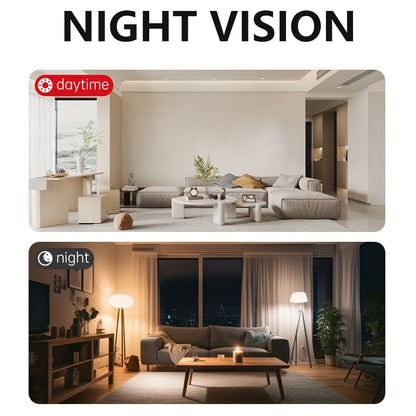 Mini caméra de sécurité sans fil 2K – Caméra de surveillance intérieure WiFi avec vision nocturne, support magnétique, enregistrement continu, moniteur pour bébé et animaux, alimentation USB/batterie, carte SD et stockage cloud