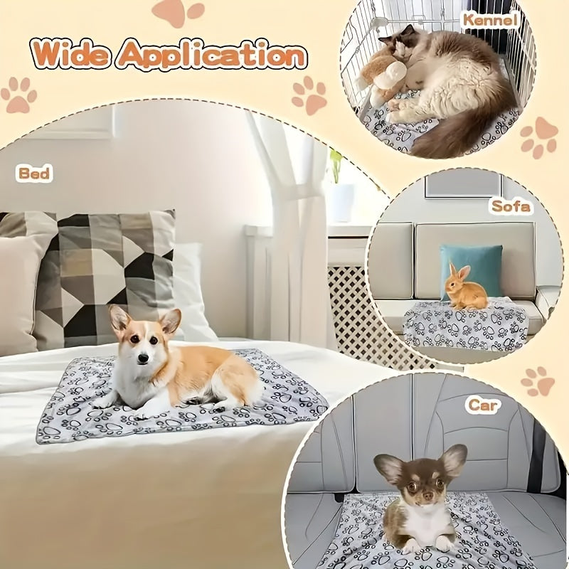 Couverture douce en flanelle pour chiens et chats, lavable en machine, plaid douillet en polyester pour petits, moyens, grands et très petits animaux, idéale pour canapé, lit ou cage