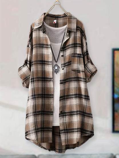 Chemise à carreaux décontractée pour homme et femme, mi-longue, coupe ample, chemise en flanelle boutonnée, S M L XL XXL, plusieurs coloris