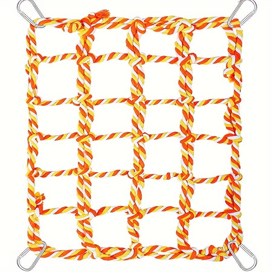 Filet d'escalade pour cage à oiseaux - Jouet hamac échelle en corde de coton colorée pour perroquets, calopsittes, conures, perruches, petits oiseaux et hamsters - Accessoire perchoir balançoire à mâcher pour activité suspendue