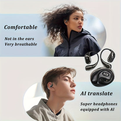 Écouteurs de traduction IA 144 langues – Interprète vocal instantané 0,3 s, réduction du bruit et 40 heures d'autonomie pour les voyages, les affaires et la communication internationale
