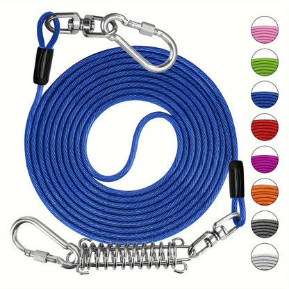 Laisse pour chien ultra-résistante de 1,8, 3, 4,5, 9, 15, 23 ou 30 mètres, câble d'attache d'entraînement pour grands chiens jusqu'à 225 kg, corde de course durable et résistante aux morsures pour le jardin