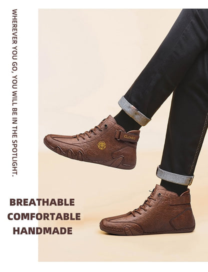 Baskets montantes pour hommes, chaussures décontractées respirantes à lacets, semelle en caoutchouc souple antidérapante, chaussures de marche en extérieur pour hommes, US 7-12, couleurs multiples