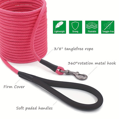Laisse de dressage longue en nylon 4,5 m, 9 m, 15 m – Longe de rappel pour le dressage de chiens de petite, moyenne et grande taille, pour le camping, la randonnée, la plage et l'entraînement à la liberté en extérieur