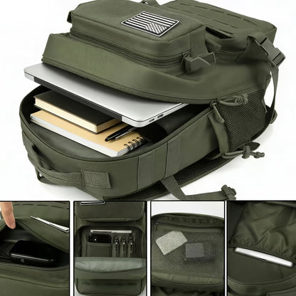 Sac à dos tactique MOLLE 25L pour ordinateur portable pour hommes et femmes – Sac militaire d'urgence, sac de randonnée avec double porte-gobelets, 9 couleurs, sac pour le bureau et les voyages en plein air