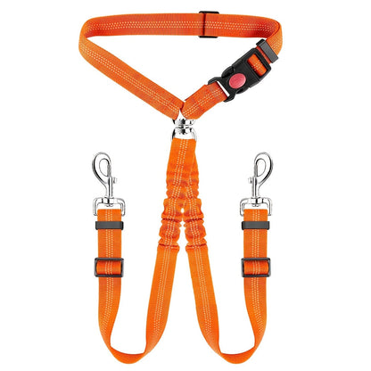 Laisse double pour chien, pivotante à 360° anti-nœuds – Double laisse pour promener deux chiens sans emmêlement, confortable pour petites, moyennes et grandes races, 7 couleurs