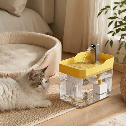 Fontaine à eau automatique pour animaux, abreuvoir à recirculation pour chats et chiens, ultra-silencieux, alimenté par USB, niveau d'eau visible, facile à nettoyer, aucune pile requise