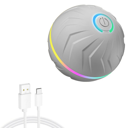 Balle interactive intelligente pour chien avec lumières LED – Roulé et rebonds automatiques aléatoires, 4 heures d'autonomie, rechargeable par USB, fonctionne sur parquets, carrelages, tapis et pelouses