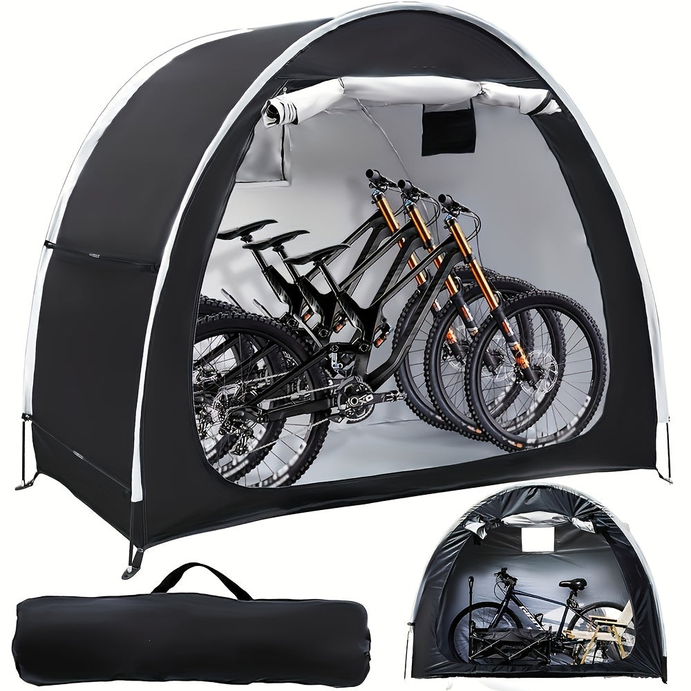 Abri de rangement pliable et portable pour vélos – Peut contenir 2 à 3 vélos, tissu Oxford 210D imperméable et anti-poussière PU4000, 211 x 81 x 165 cm, montage en 8 minutes, idéal pour le rangement à la maison, au jardin et en extérieur