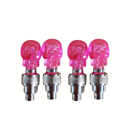 Bouchons de valve de pneu LED avec effet lumineux respirant et cheval au galop, 4/8/16 pièces, capuchons de valve de roue lumineux pour voiture, moto, vélo – Lumière de roue « Wind Fire », protection UV et antidéflagrante – Vert, rouge, bleu, squelette