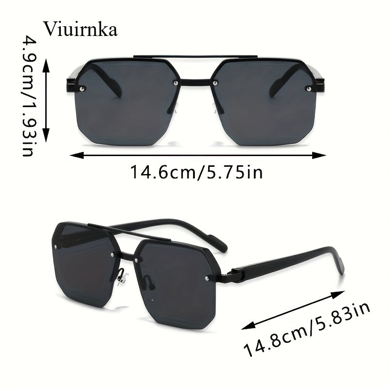 Lunettes vintage semi-cerclées mode unisexe – Monture légère en polycarbonate avec charnières métalliques, lunettes décoratives pour fêtes, école, usage quotidien, Halloween, Noël et occasions festives