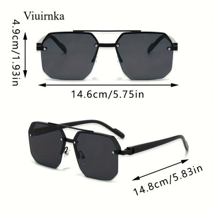 Lunettes vintage semi-cerclées mode unisexe – Monture légère en polycarbonate avec charnières métalliques, lunettes décoratives pour fêtes, école, usage quotidien, Halloween, Noël et occasions festives