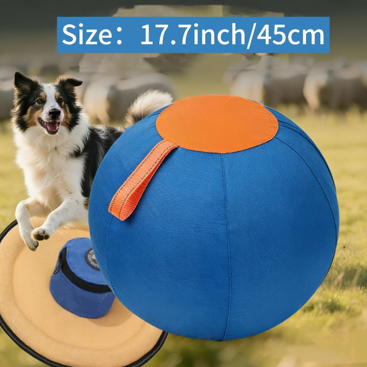 Grosse balle gonflable pour chien – Jouet interactif pour l'entraînement et le rassemblement, jouet d'exercice anti-ennui pour bouledogues, golden retrievers et bergers australiens, sans pile nécessaire