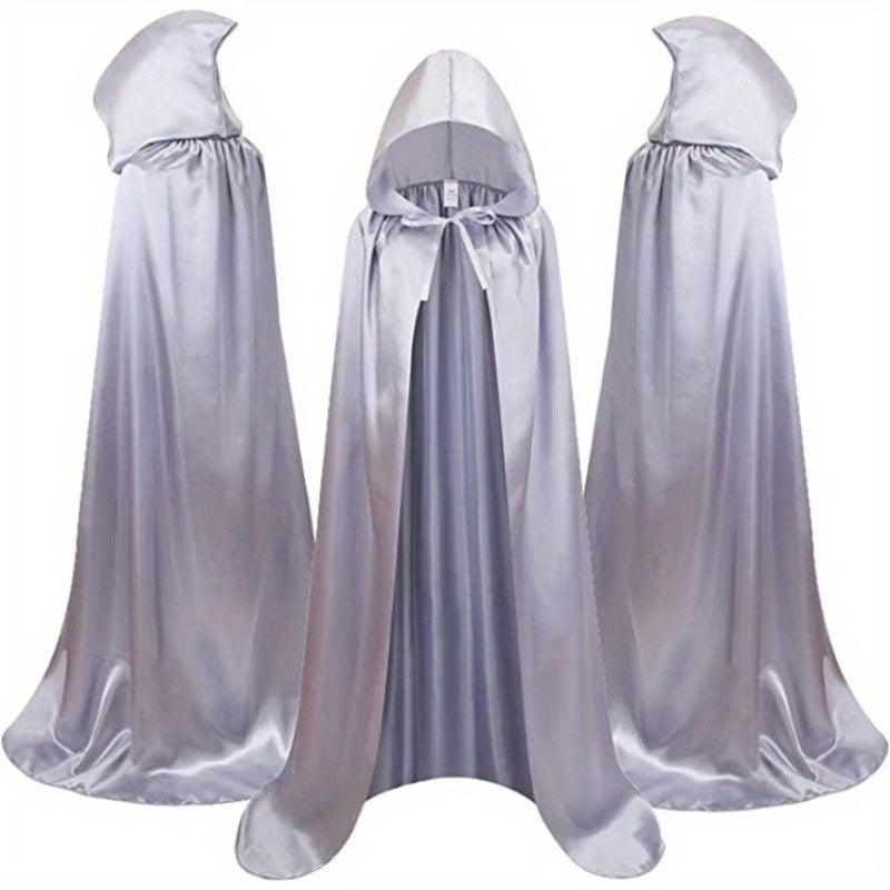 Cape de vampire gothique Halloween « Mort noire » 150 cm pour adultes – Aucun assemblage requis, costume à silhouette fluide pour maison de l'horreur, carnaval, cosplay, fête, décoration festive