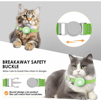 Traceur GPS léger pour chats – Compatible avec Apple Localiser et Localiser mon appareil Android, localisation en temps réel, sans frais mensuels, alertes de zones intelligentes, dispositif de suivi anti-perte pour collier de chat