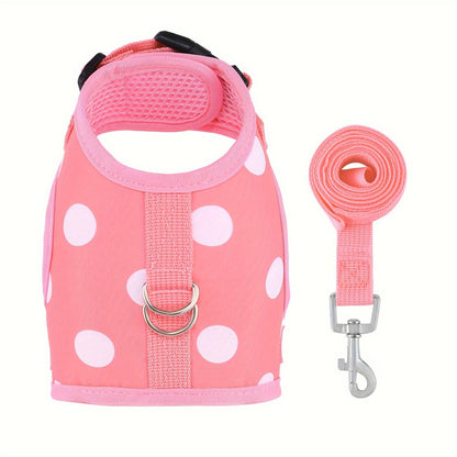 Escape-Proof Cat Harness & Leash Set 2-Piece – Soft Adjustable Breathable Vest with 5ft Leash for Indoor & Outdoor Walking Hiking, XS S M Sizes, Pink Peach Blue Orange – Cat Walking Gear Gift