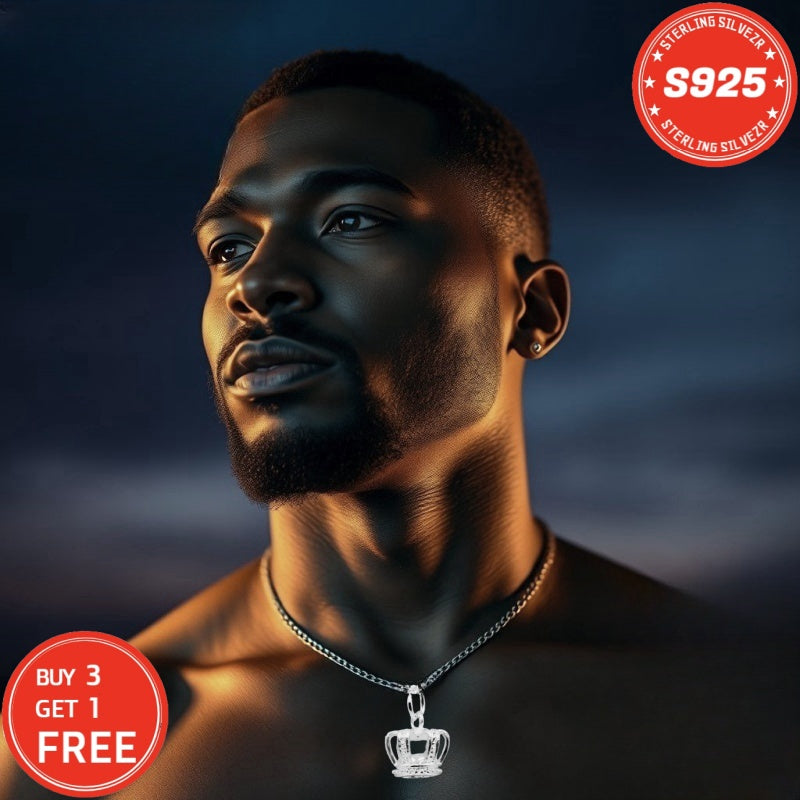 Collier couronne en argent sterling S925 pour femme 18 pouces – Pendentif en oxyde de zirconium 5A, ras-du-cou hypoallergénique, cadeau élégant pour femme, petite amie, maman, fille, anniversaire, Noël