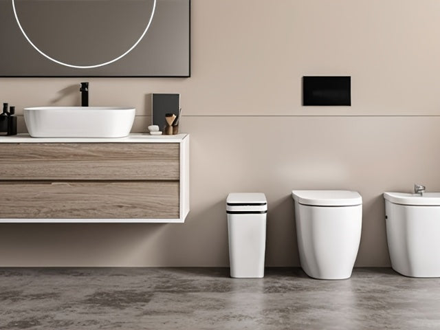 Lot de 2 poubelles automatiques sans contact – Poubelle à détecteur de mouvement avec couvercle, 10,5 litres, poubelle intelligente et fine pour salle de bain, chambre, bureau et salon