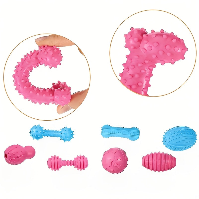 Ensemble de 6 jouets à mâcher pour chien - Jouets résistants aux morsures et à l'usure pour le nettoyage des dents et le lien affectif, jouets interactifs pour chiots et chiens adultes, styles assortis aléatoires