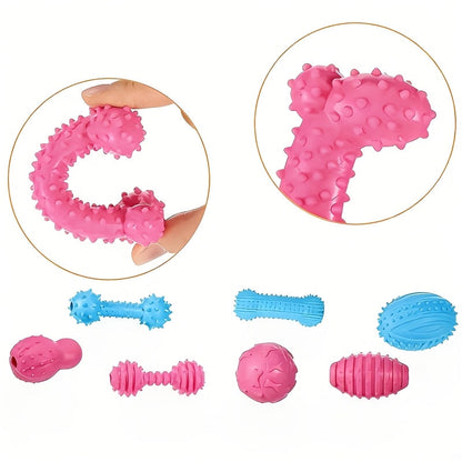 Ensemble de 6 jouets à mâcher pour chien - Jouets résistants aux morsures et à l'usure pour le nettoyage des dents et le lien affectif, jouets interactifs pour chiots et chiens adultes, styles assortis aléatoires