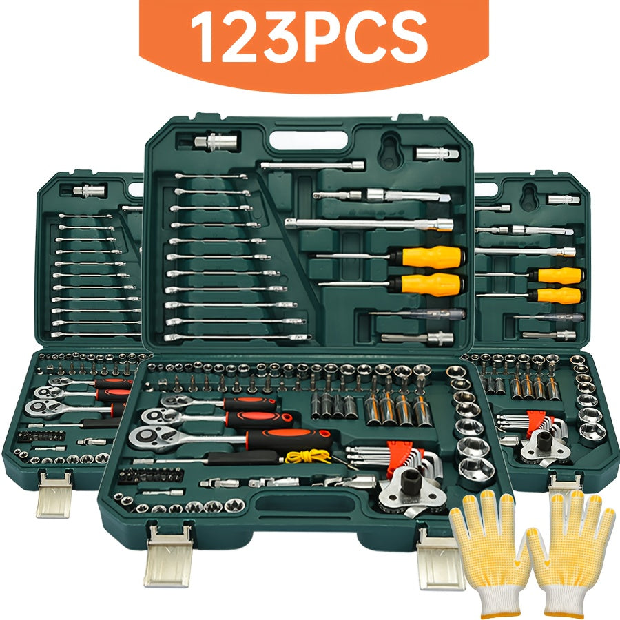 Jeu de douilles à chocs entraînement 3/8" en acier CR-V – Kit de cliquet de 50 à 999 pièces avec adaptateur, tailles SAE et métriques courantes pour la réparation automobile, les projets de bricolage et les mécaniciens professionnels