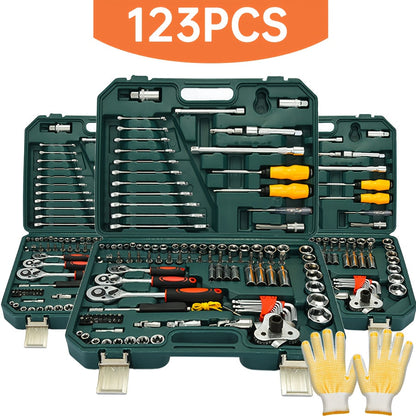Jeu de douilles à chocs entraînement 3/8" en acier CR-V – Kit de cliquet de 50 à 999 pièces avec adaptateur, tailles SAE et métriques courantes pour la réparation automobile, les projets de bricolage et les mécaniciens professionnels