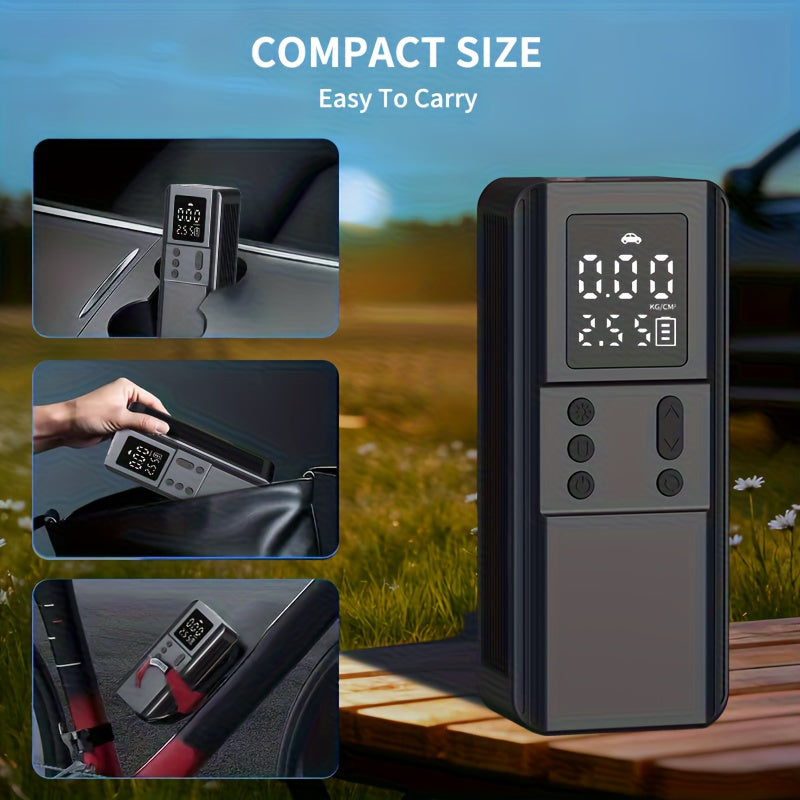 Compresseur d'air portable pour pneus de voiture, vélo, moto et ballons, manomètre numérique, arrêt automatique, versions USB et allume-cigare disponibles