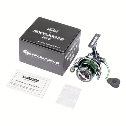 Moulinet de pêche Spinning SeaKnight série WR – 9+1BB, rapport de transmission 5.2:1, frein max 13 kg/28 lbs, frein à 3 disques en carbone, aluminium et acier inoxydable, moulinet pour eau douce et eau salée