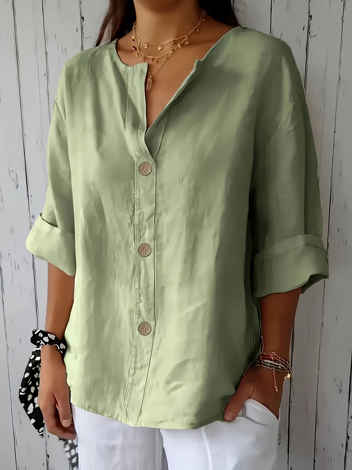 Chemisier décontracté ample pour femme - Haut coupe décontractée pour les vacances avec détails boutonnés décoratifs, tissu léger et respirant pour les voyages d'été, la plage et le quotidien | Plusieurs couleurs S-XXL