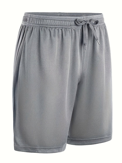 Shorts de sport à séchage rapide pour homme avec poches et taille ajustable – Shorts de training, running et salle de sport légers et coupe ample pour hommes et adolescents, 100 % polyester, couleurs unies, lavables en machine, lot de 10 en gros
