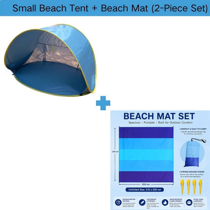 Tente de plage pop-up portative – Abri solaire anti-UV à installation rapide, ultra-léger (moins de 50 g/m²) pour la plage, la randonnée, le camping, les voyages en famille, parasol et auvent d'extérieur