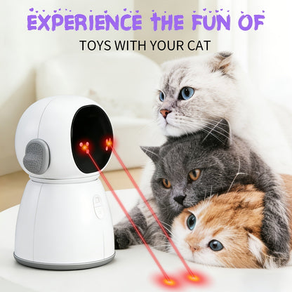 Jouet laser double rechargeable pour chat et chien – Jouet interactif à détection de mouvement automatique avec 3 modes de vitesse, capteur de 4 mètres, tête réglable pour chats, chatons et chiens d'intérieur